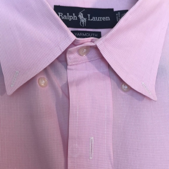 Ralph Lauren Pink Shirt Blue Pony Neck:17.5- 36/37 - Picture 6 of 7
